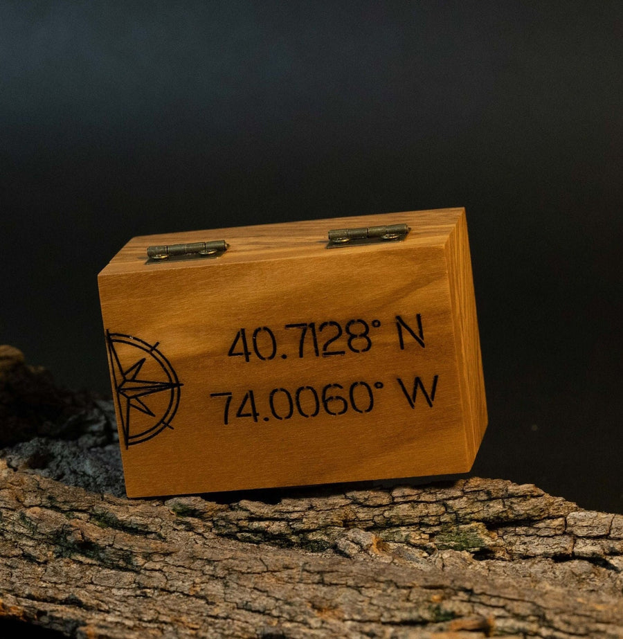 Olive Wood Ring Box (holds 1 ring)