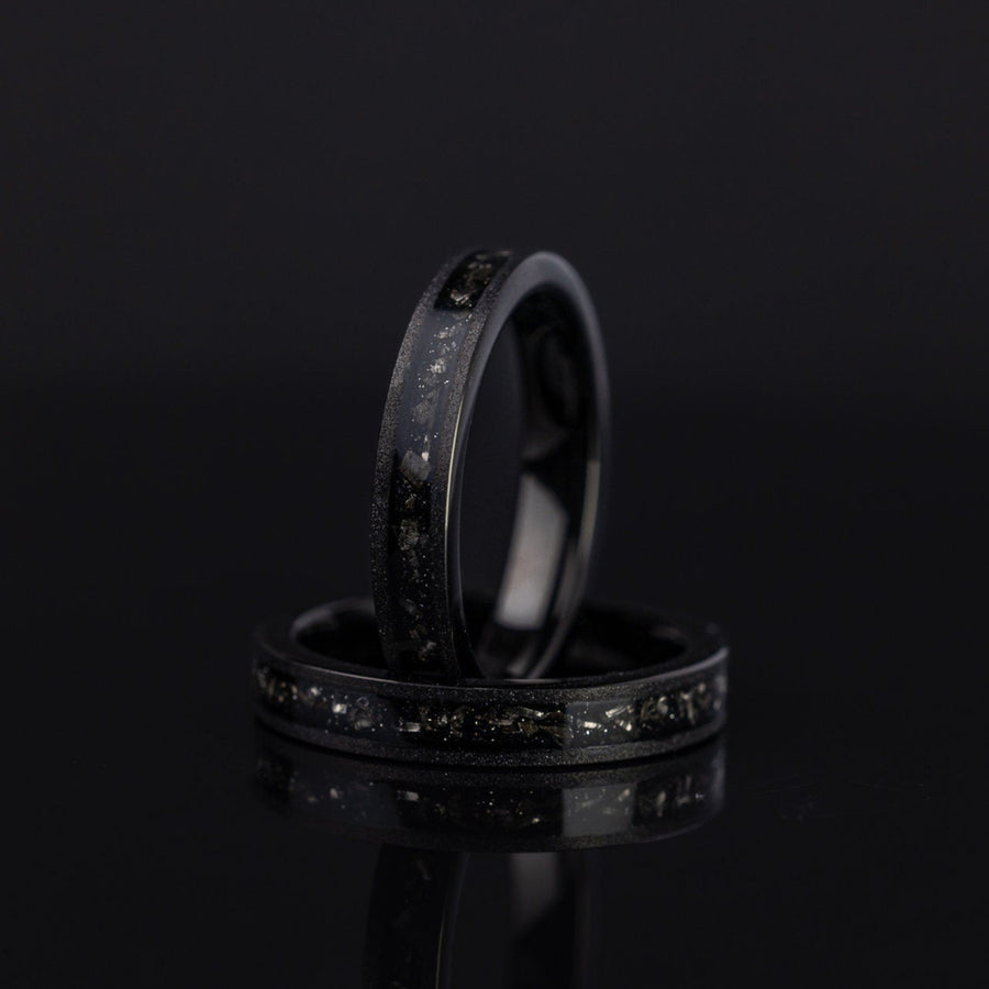 Cosmic Dust - Meteorite Ring Black, 4mm Width