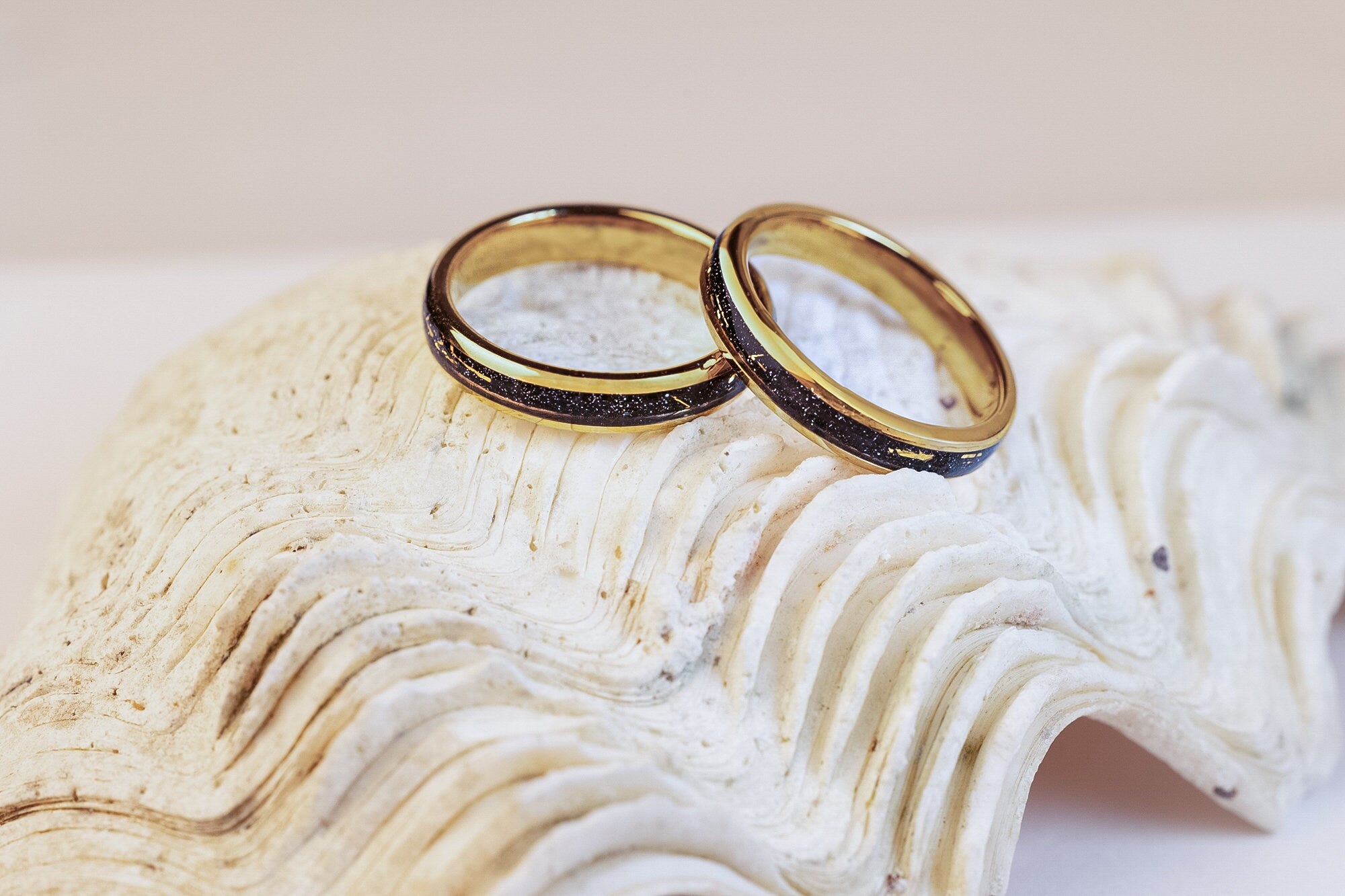 Cosmic Galaxy Ring, Tungsten Wedding Ring, Gold Space Galaxy Ring, Wedding Band Women, Meteorite Galaxy Ring, Gold Inlay Band, 4mm Ring
