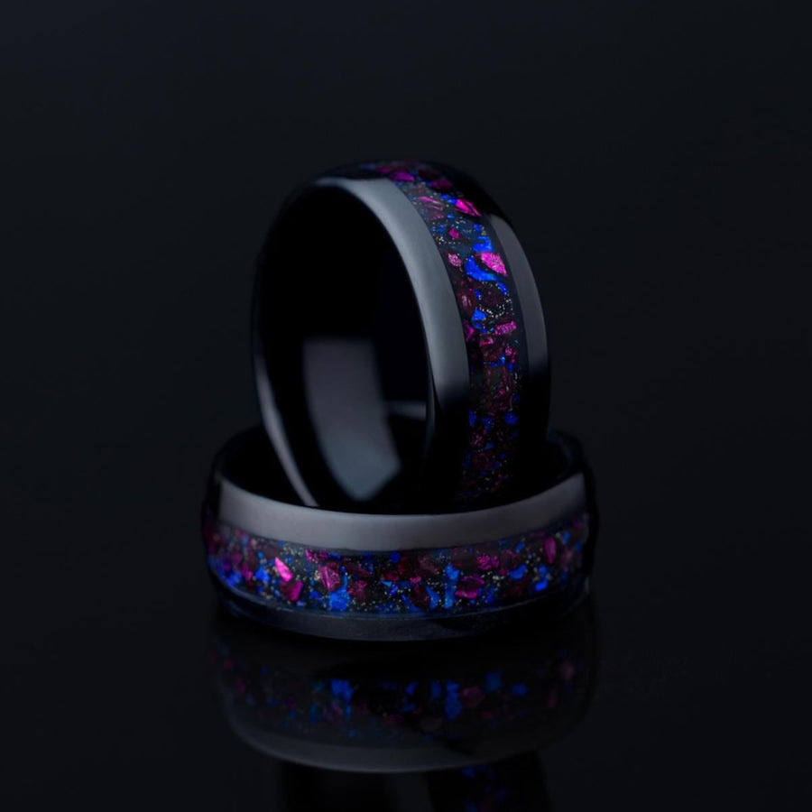 Pure Purple - Blue & Purple Galaxy Ring, 8mm Width