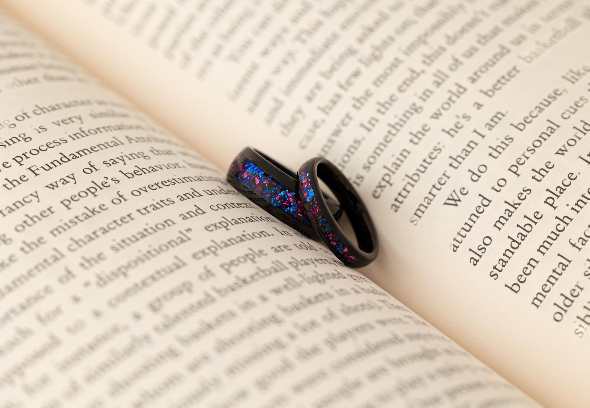 Purple Galaxy Couple Set Rings, Blue & Purple Galaxy Band, Purple Crystal Stone Ring, Matching Set Rings, Matching Wedding Rings, Couple Set