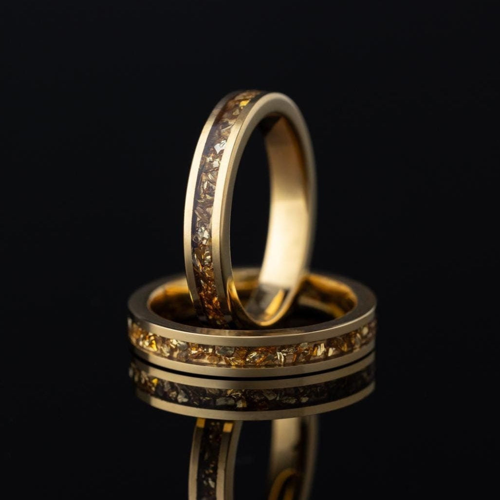 Golden Galaxy 24K Gold Women Ring 4mm - Main Image