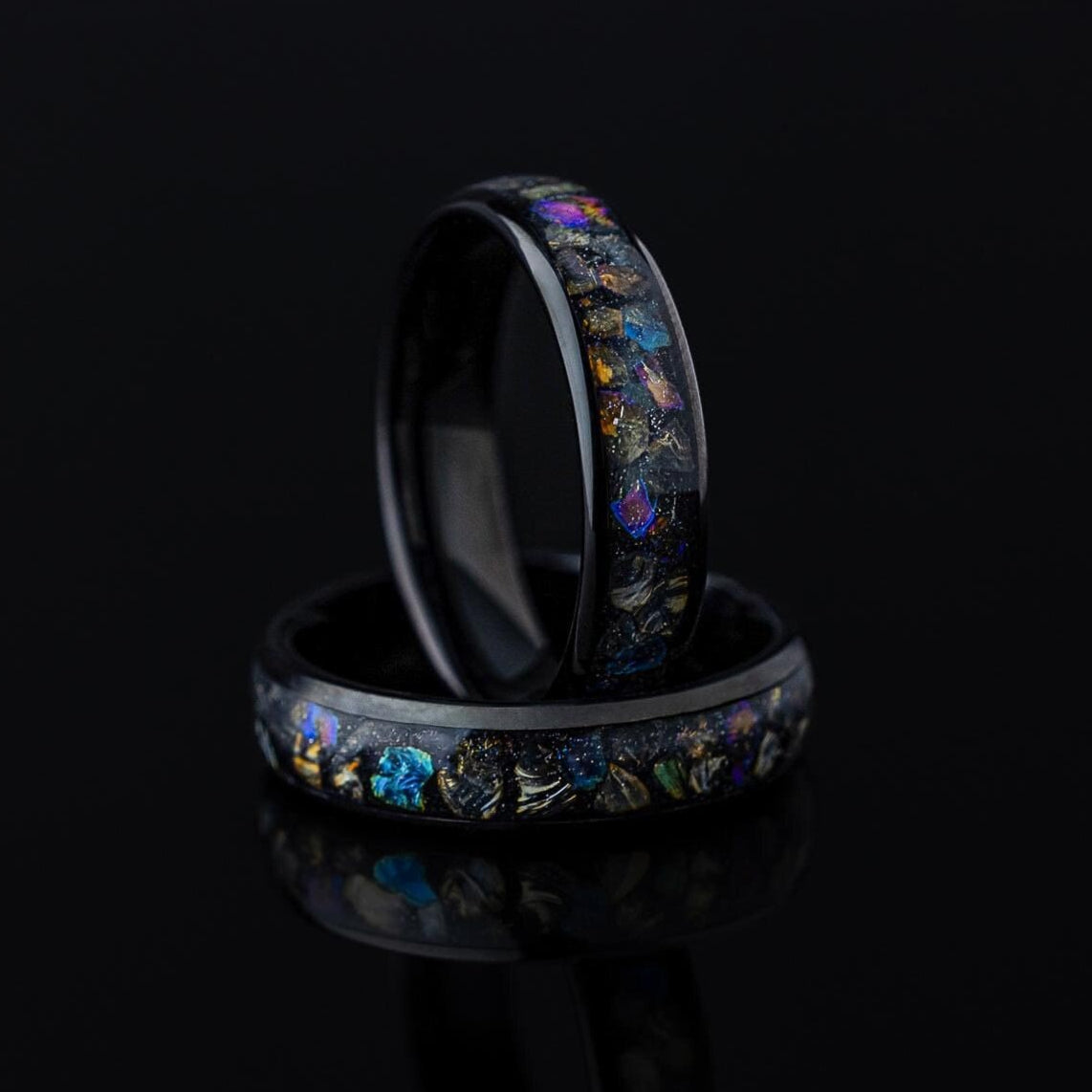 Opal Ring, Colorful Opal Tungsten Band, Tungsten Opal Ring, Colorful Opal Ring, Wedding Band, Wedding Ring, Mens Rings, 6mm Ring