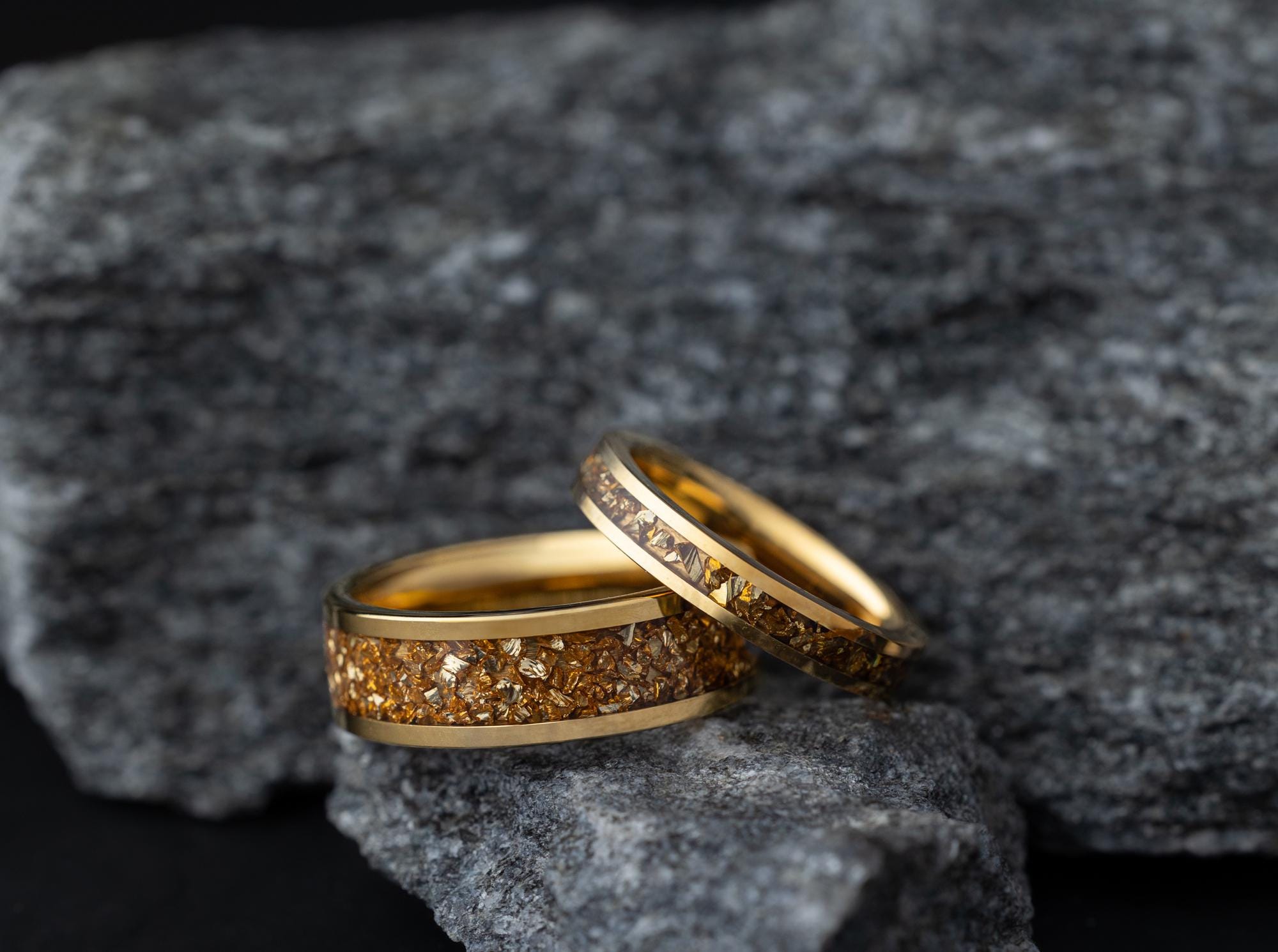 24K Gold Ring, His and Hers Band, Couples Set Wedding Ring, Couples Handmade Ring, Couples Promise Ring, Couples Engagement Ring, Gold Ring