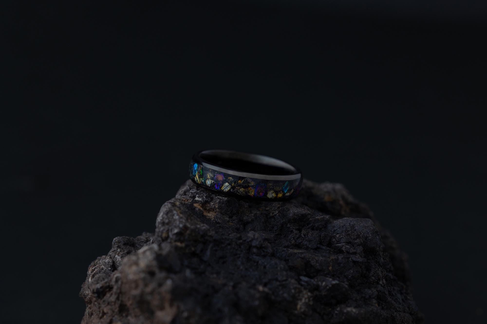 Opal Ring, Colorful Opal Tungsten Band, Tungsten Opal Ring, Colorful Opal Ring, Wedding Band, Wedding Ring, Mens Rings, 6mm Ring