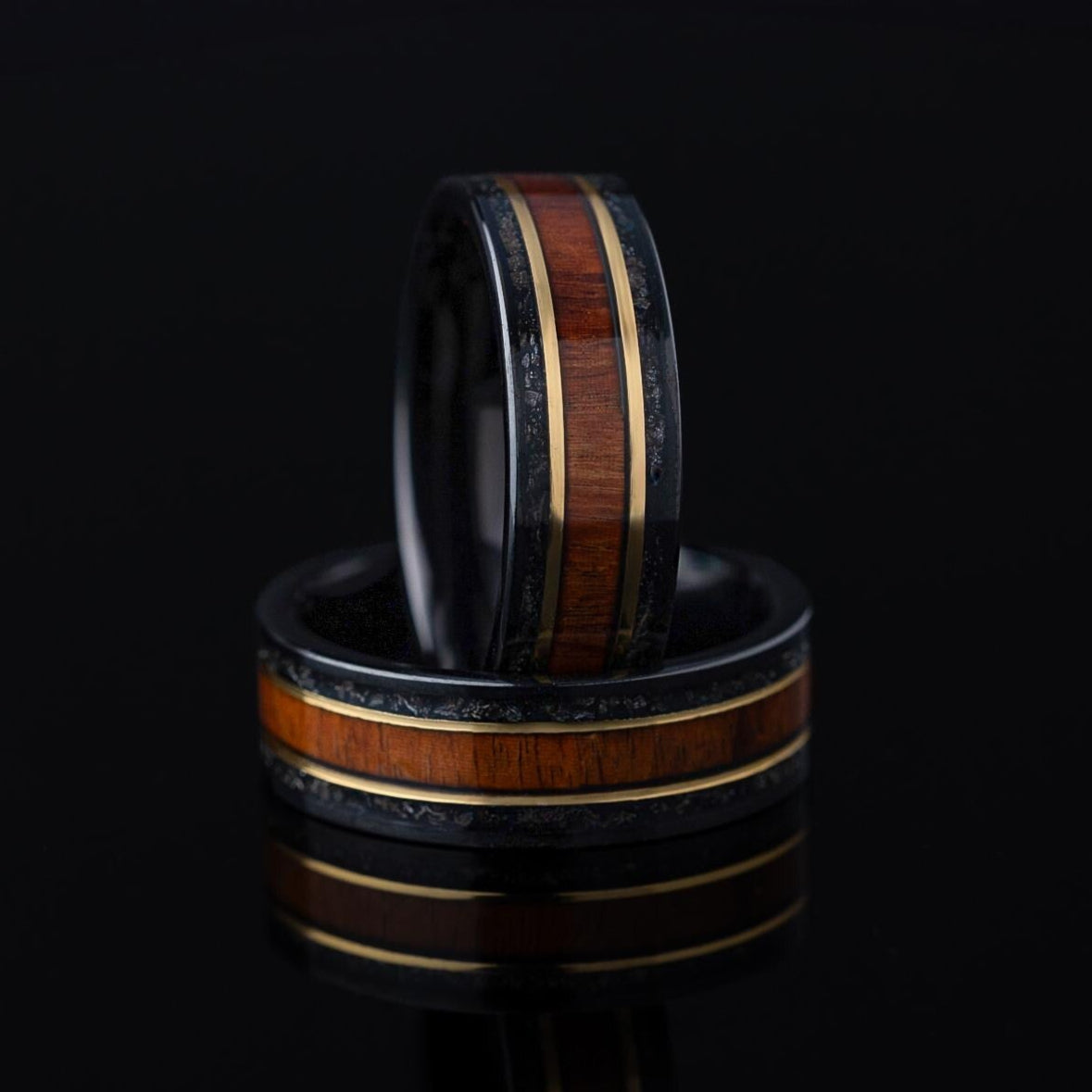 Whiskey Barrel Ring & Meteorite Ring, Wood Ring, Meteorite Band, Meteorite Tungsten Ring, Whiskey Barrel Ring, Tungsten Wedding Band, 8mm