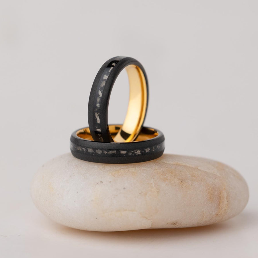 Cosmic Dust - Meteorite Ring Black, 5mm Width