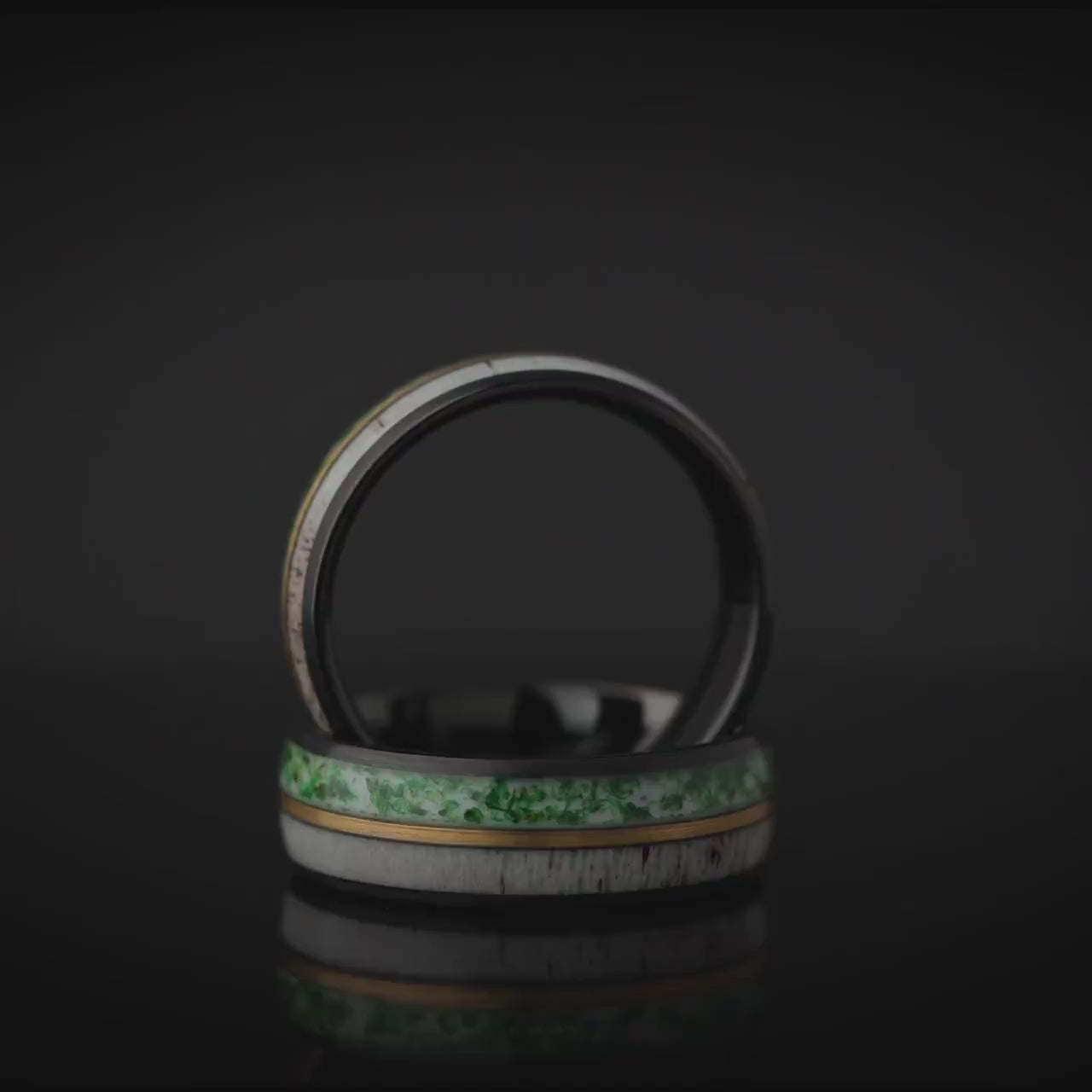 Moss Agate Band, Deer Antler Ring, Moss Agate Antler Ring, Deer Antler Ring, Tungsten Ring, Moss Agate and Antler Ring, Wedding Band, 8mm