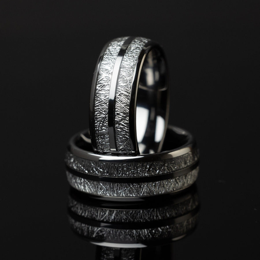 Frozen Cosmos - Silver Tungsten Ring, 8mm Width