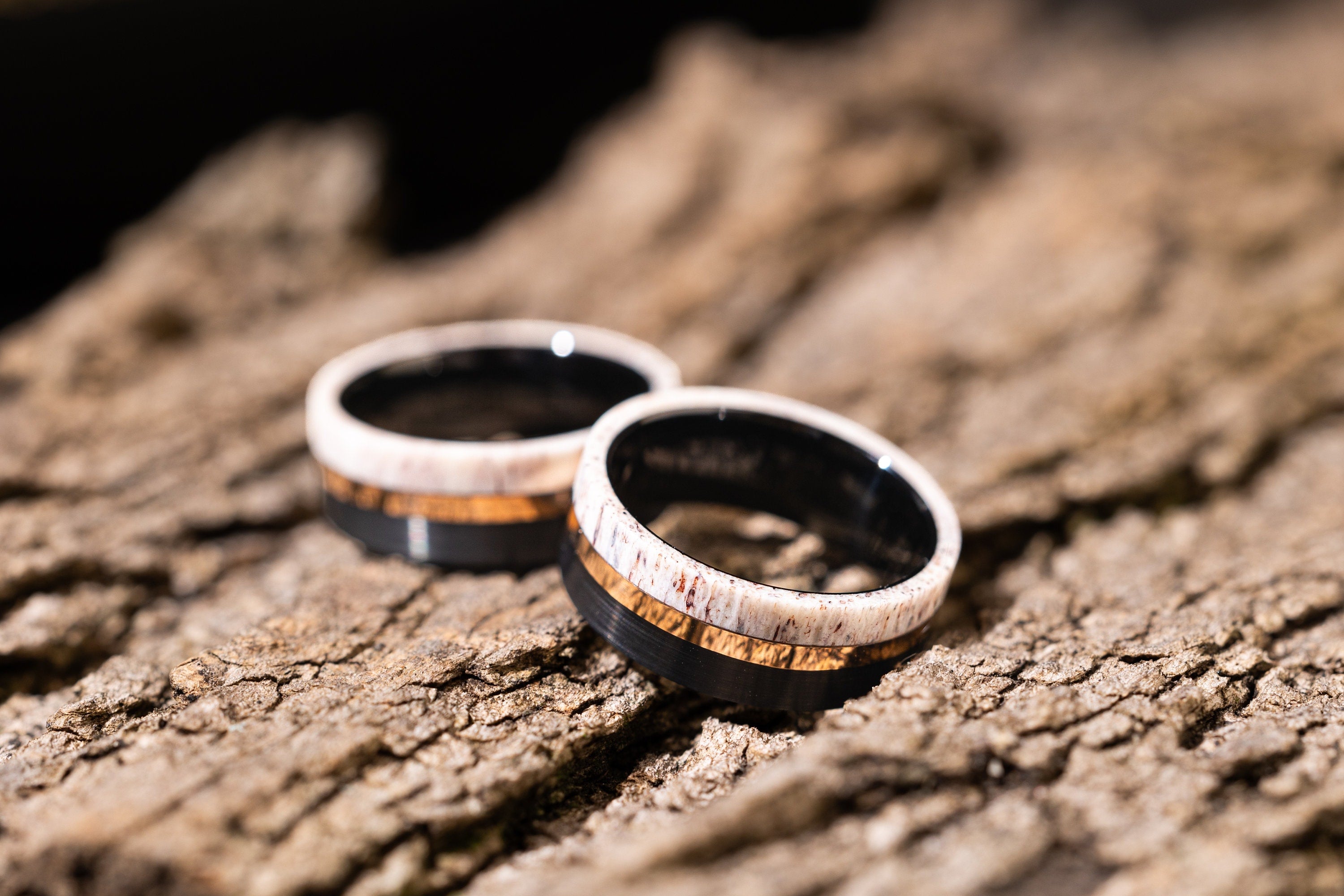 Black Antler - Deer Antler Ring, 8mm Ring