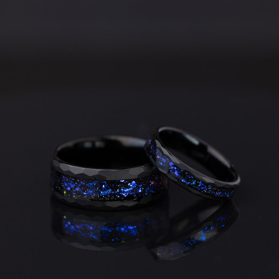 Galaxy - Couple Set Rings, 8mm & 4mm Width