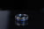 Damascus Nebula & Meteorite Crushed Gold Leaf Ring, Man Wedding Band, Damascus Black Steel Hammered Band, Blue Galaxy Meteorite, 8mm Ring