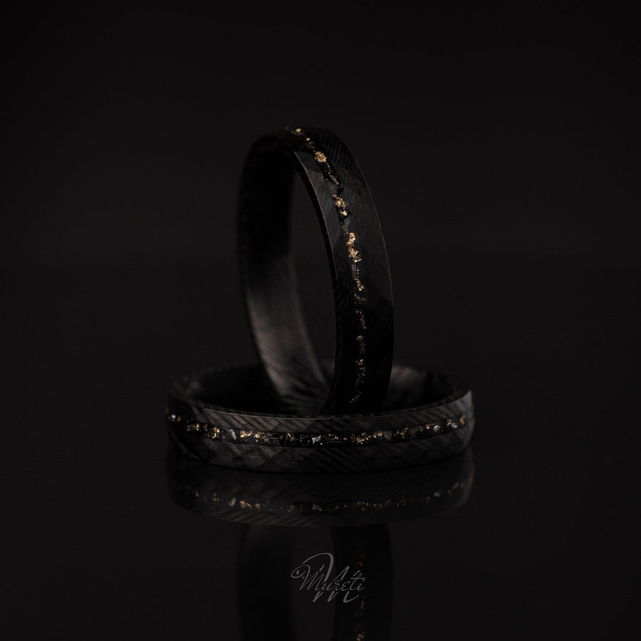 Golddust Damascus - Meteorite & Crushed Gold Leaf, 4mm Width