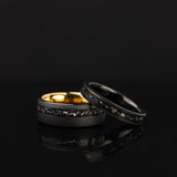 Cosmic Dust - Couple Set Rings, 8mm & 4mm Width