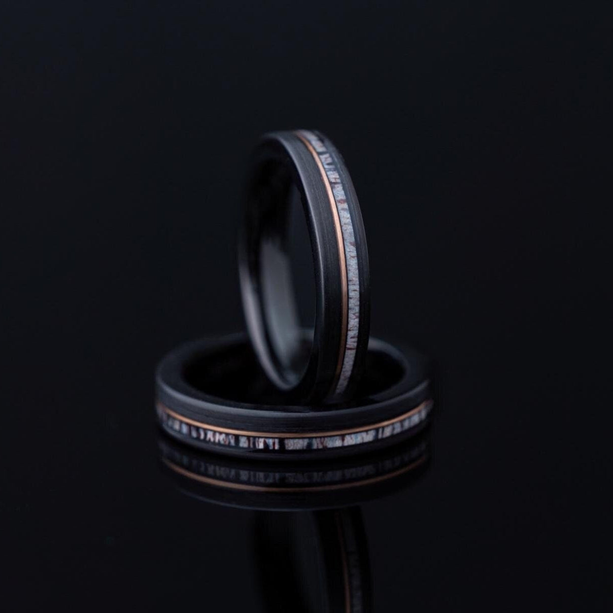 Deer Antler Ring, Antler Deer Ring, Antler Tungsten Ring, Deer Antler Band, Deer Wedding Band, Tungsten Ring for Women, 4mm Ring