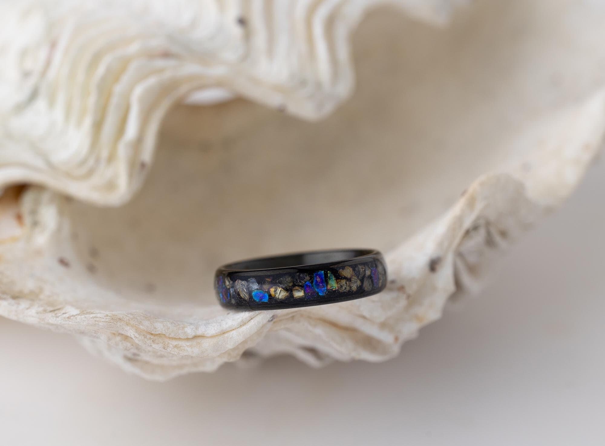 Opal Ring, Colorful Opal Tungsten Band, Tungsten Opal Ring, Colorful Opal Ring, Wedding Band, Wedding Ring, Mens Rings, 6mm Ring