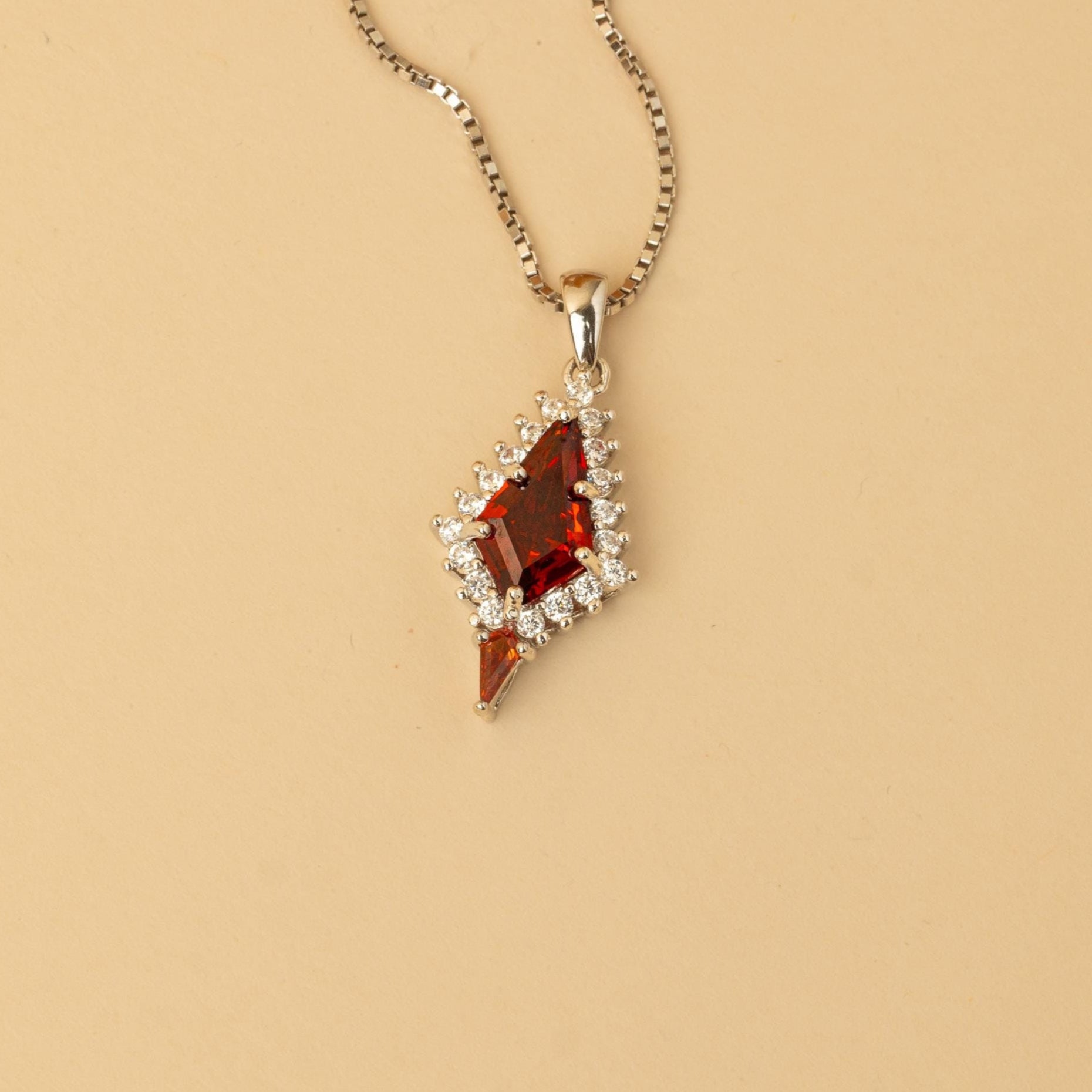 Garnet Necklace, Silver Garnet Necklace, Garnet Set for Her, Sterling Silver Necklace, Unique Necklace, Garnet Necklace Set, Red Necklace