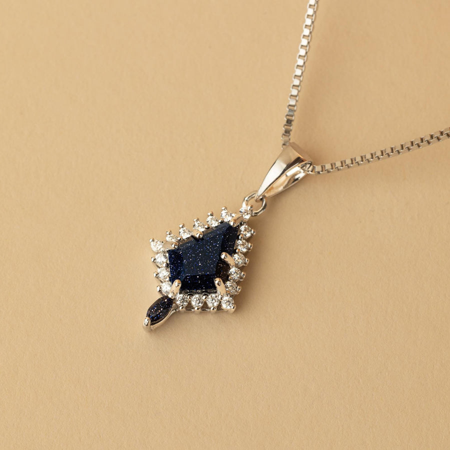 Nightfall - Blue Sandstone Galaxy Necklace