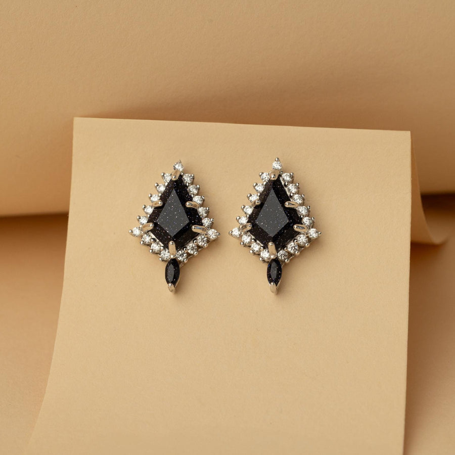 Nightfall - Blue Sandstone Galaxy Earrings