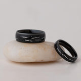Silver Flash - Couple Set Rings, 8mm & 5mm Width