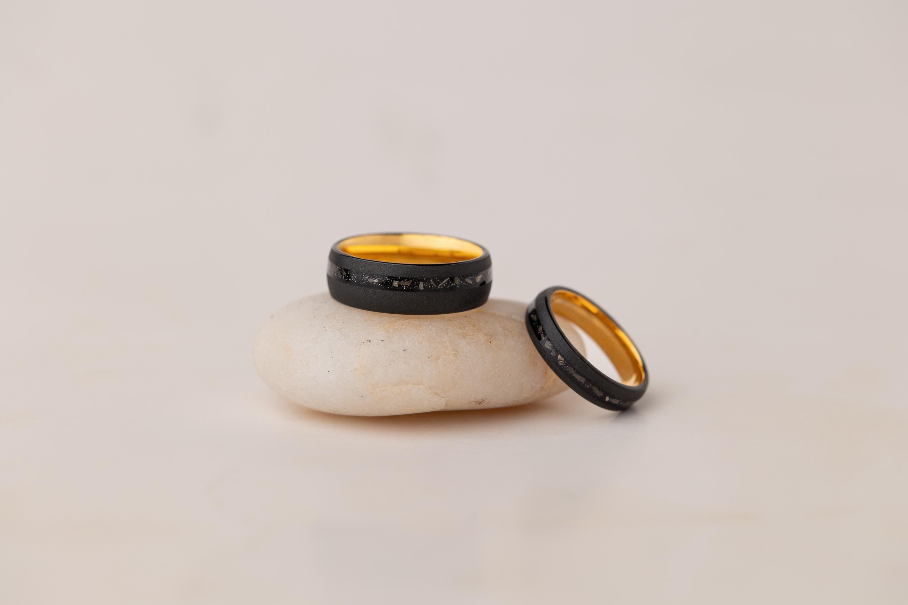 Black Tungsten Meteorite Ring: Sandblasted Wedding Band (5mm)