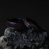 Phoenix Galaxy - Couple Set Rings, 8mm & 4mm Width