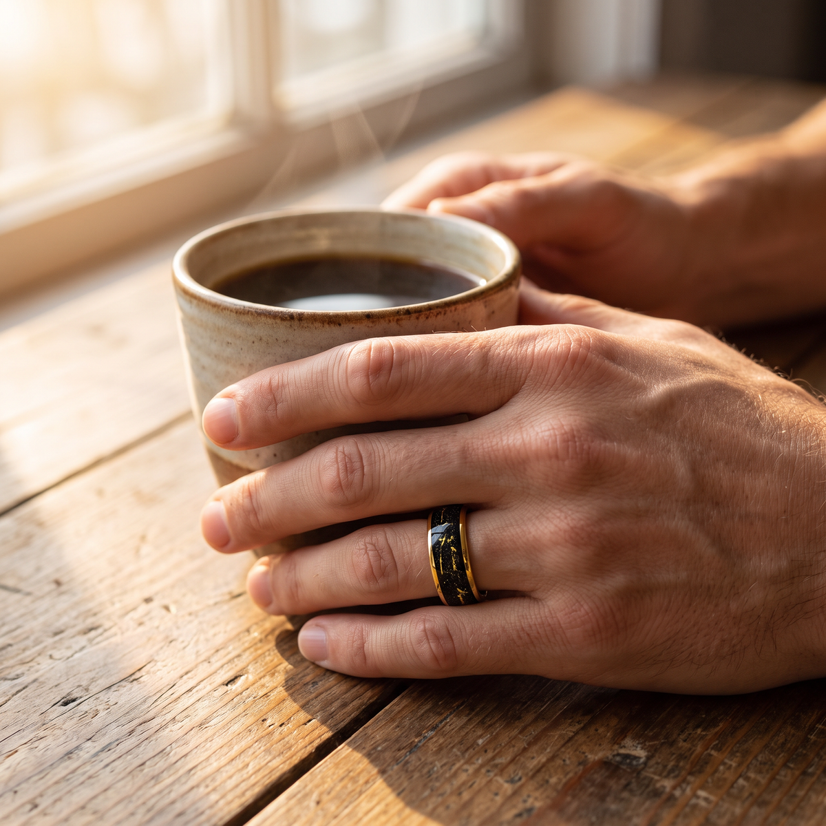 No green skin: ring worn every day