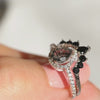Rutilated Quartz Ring, Amy Natural Rutilated Quartz Ring, Black Diamond Ring, Engagement Ring Set, Black Onyx Ring, Sterling Silver Ring