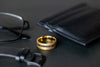 Golden Meteorite - Gold Meteorite Ring, Wedding Band for Men, 8mm