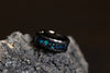 Green Galaxy - Space Galaxy Ring, Black Opal and Green Sandstone Ring, 8mm