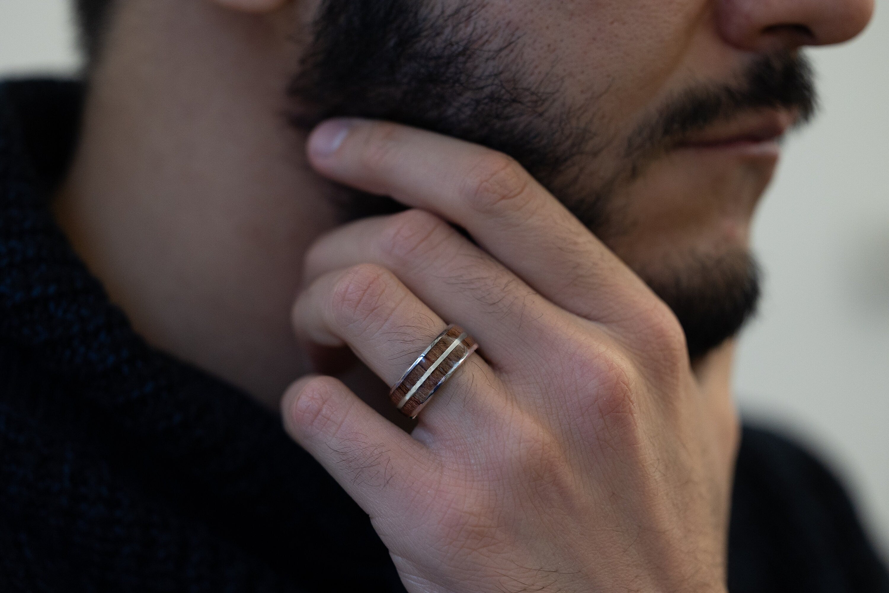 Barrel Wood - Tungsten & Whiskey Barrel Wood Inlay Ring, 8mm
