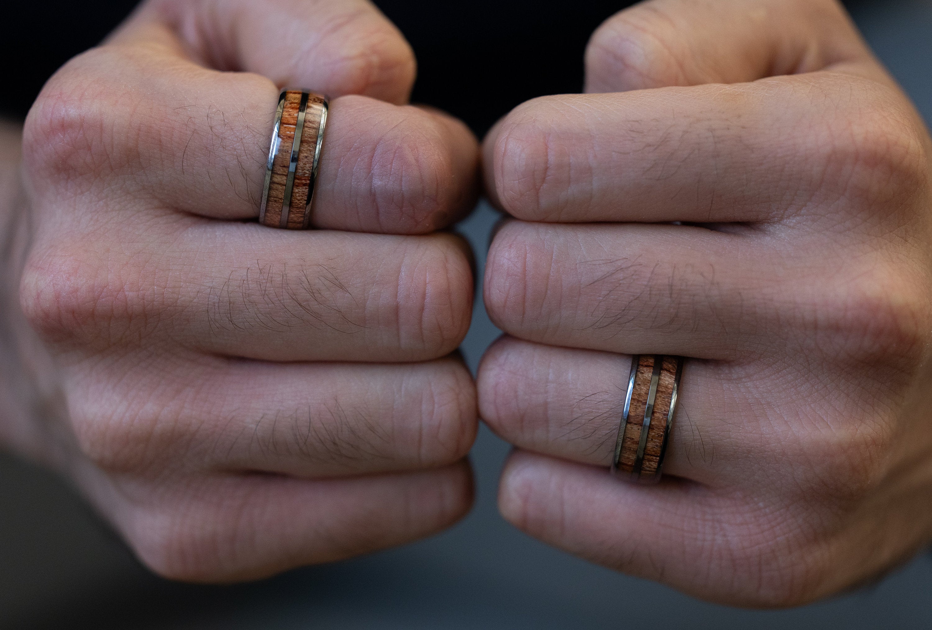 Barrel Wood - Tungsten & Whiskey Barrel Wood Inlay Ring, 8mm
