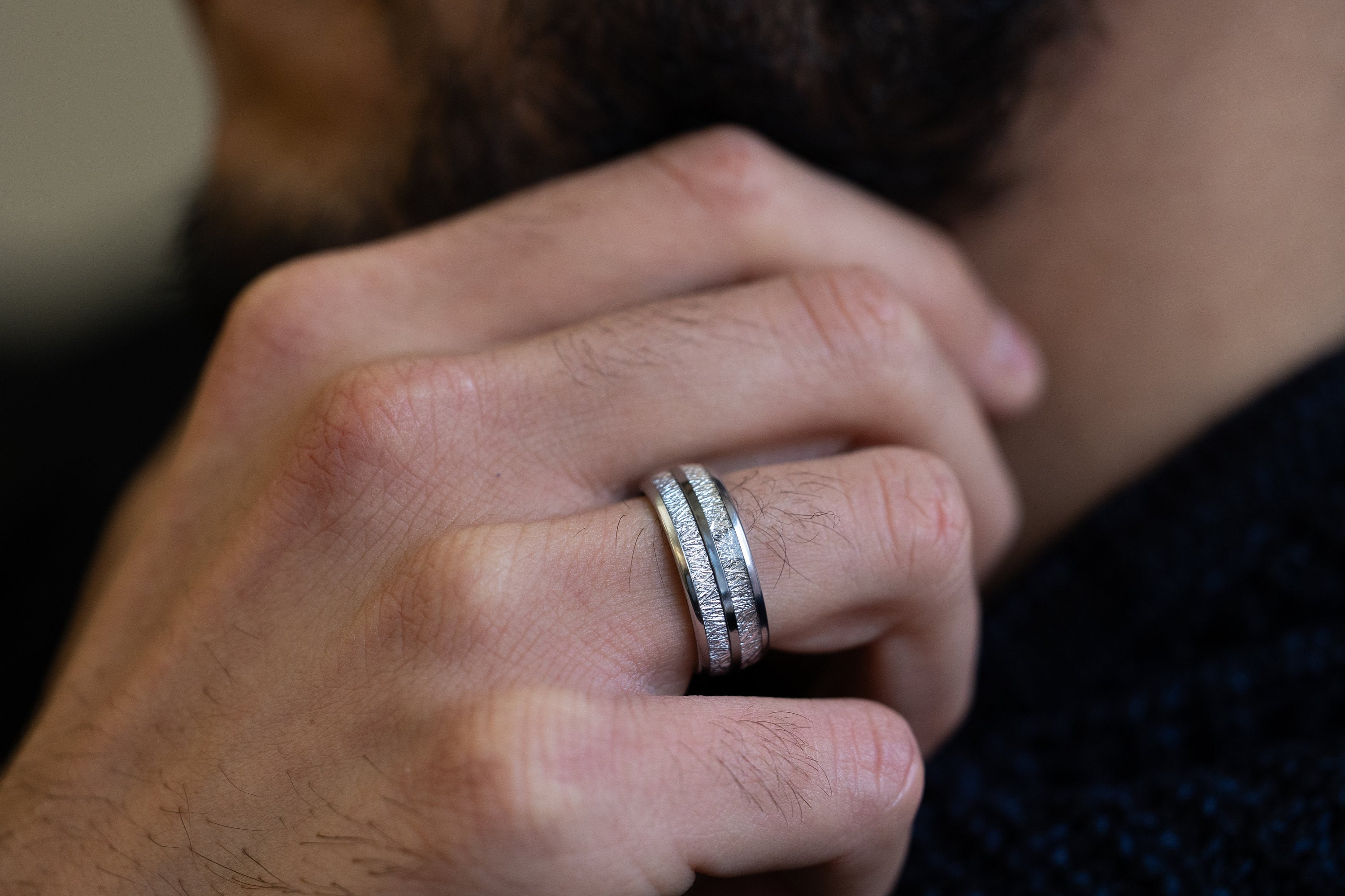 Frozen Cosmos - Silver Tungsten Ring, 8mm