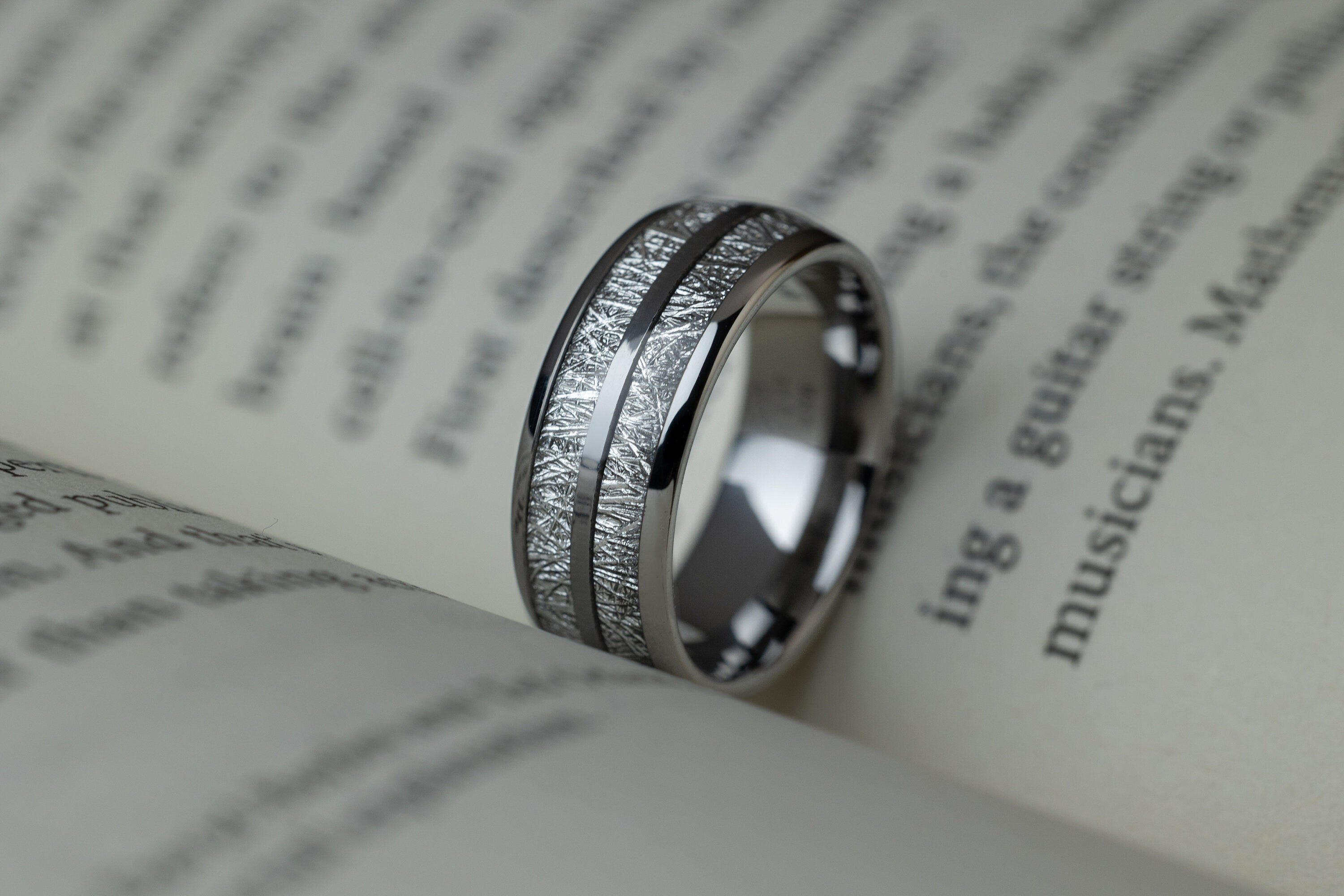 Frozen Cosmos - Silver Tungsten Ring, 8mm
