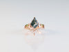 Moss Agate Ring, Natural Agate Engagement Ring in 14K Rose Gold Vermeil Kite-Cut Green Moss Agate Skye Ring, Green Gemstone Promise Ring