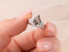 Salt and Pepper Ring, Kite Cut Diamonds Rings, Quartz Ring, Raw Salt and Pepper Diamond Ring, Skye Kite Ring, Silver Engagement Ring