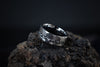 Galactic Stellar - Silver Meteorite Ring, Hammered Tungsten Ring, 8mm