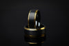 Eclipse - Black &amp; Gold Tungsten Ring, 24k Gold Plated Ring, Mens Wedding Ring, 8mm Ring