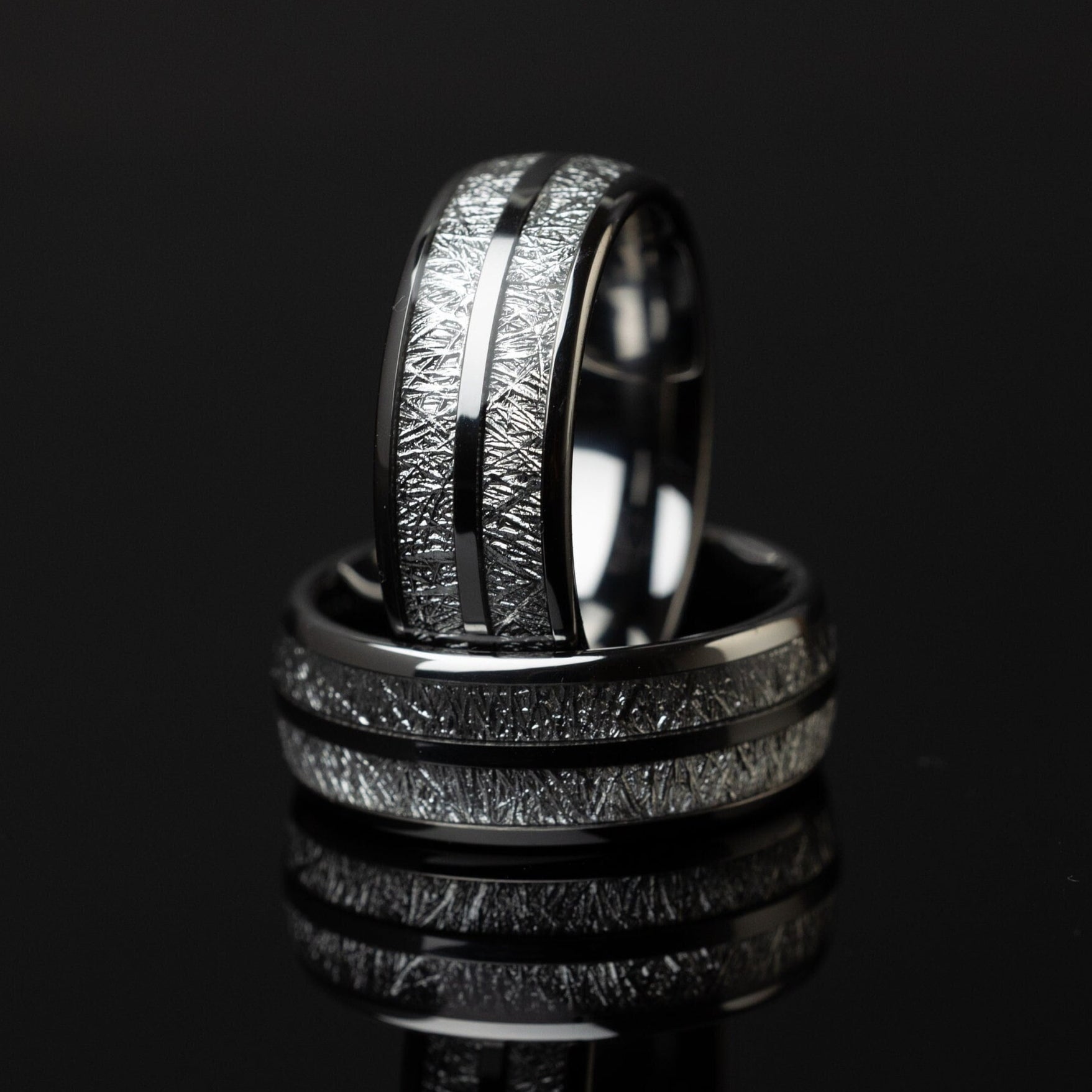 Frozen Cosmos - Silver Tungsten Ring, 8mm