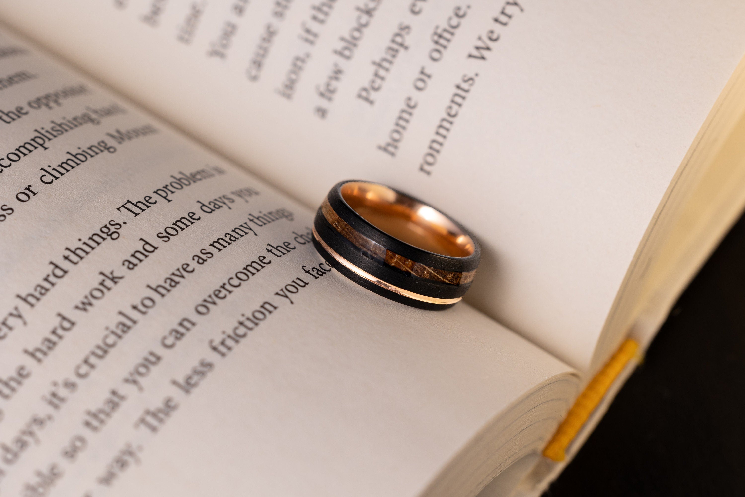 Double Whiskey Barrel Ring, Couples Ring, His and Hers Wedding Rings, Wood Inlay Ring, Wood Ring, Wooden Wedding Ring, Wood Wedding Band