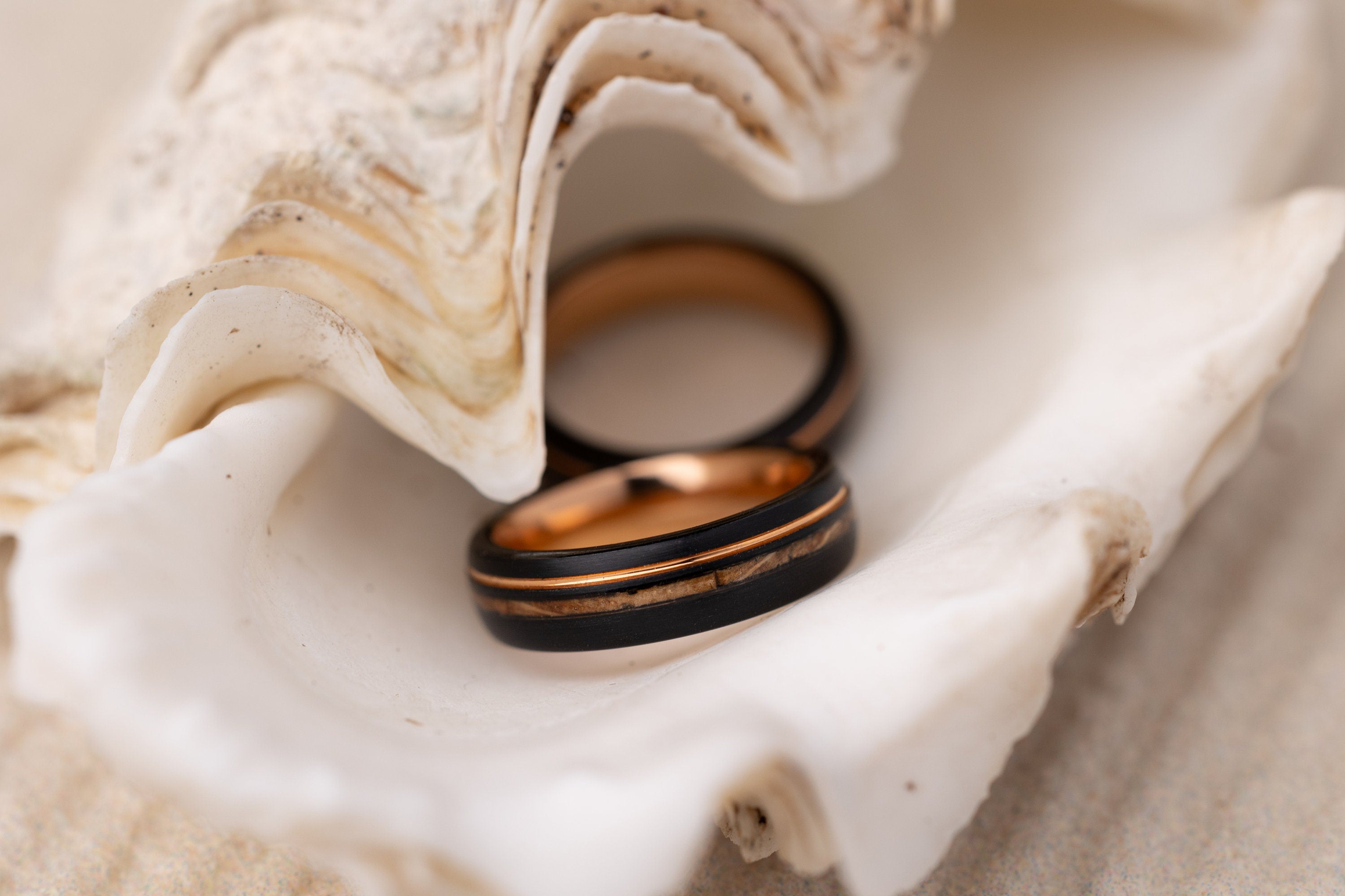 Double Whiskey Barrel Ring, Couples Ring, His and Hers Wedding Rings, Wood Inlay Ring, Wood Ring, Wooden Wedding Ring, Wood Wedding Band