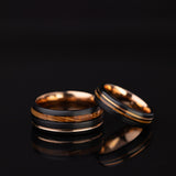 Oak Wood - Couple Set Rings, 8mm & 5mm Width