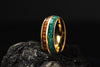 Emerald Koa Island - Malachite &amp; Koa Wood Ring, 8mm