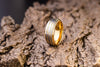 Sunrise - Gold &amp; Silver Brushed Tungsten Carbide Ring, 8mm Ring
