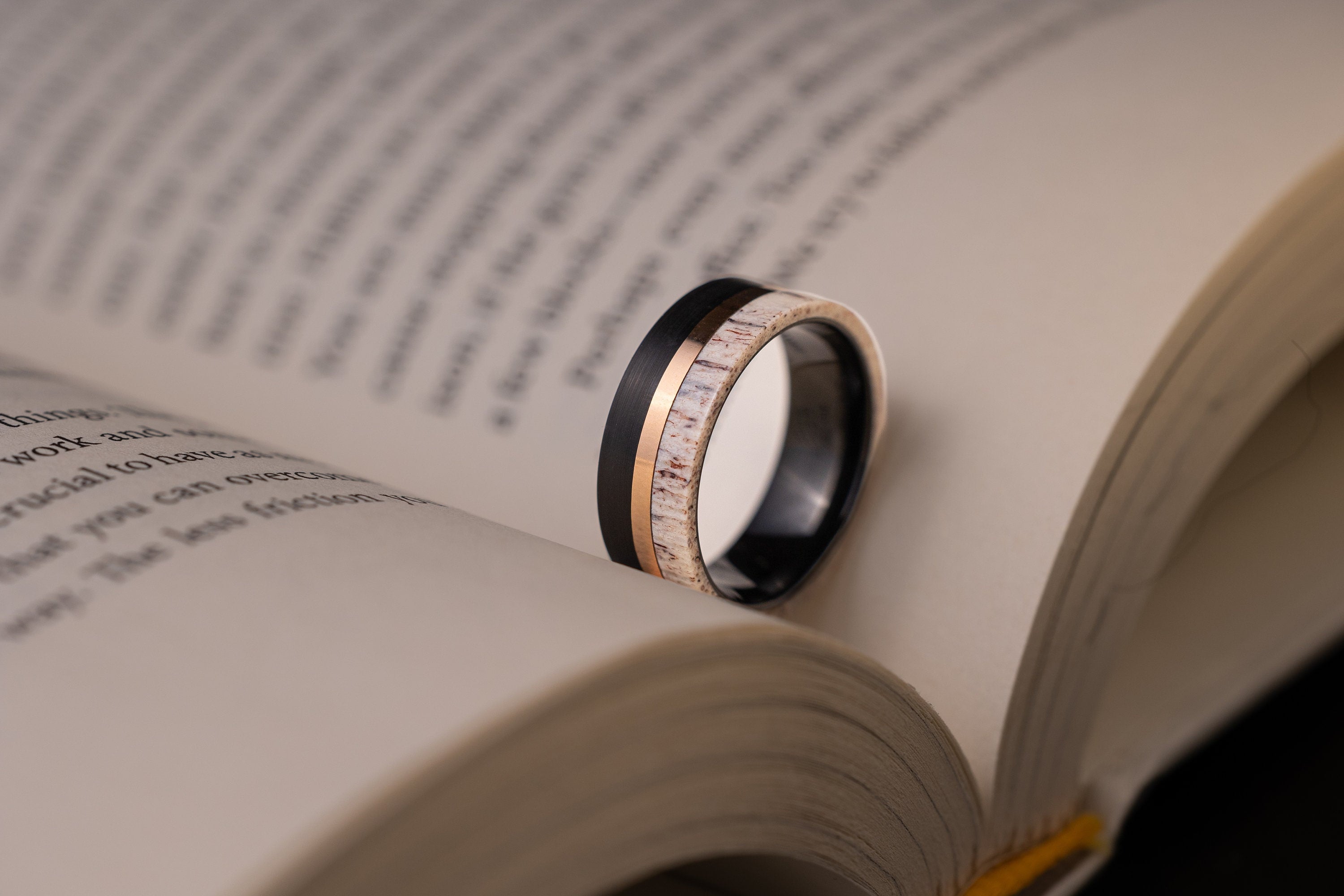 Black Antler - Deer Antler Ring, 8mm Ring