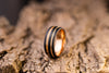 Double Whiskey Barrel Ring, Couples Ring, His and Hers Wedding Rings, Wood Inlay Ring, Wood Ring, Wooden Wedding Ring, Wood Wedding Band