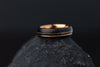 Whiskey Barrel Ring, Wood Inlay Ring, Wood Ring, Women&#39;s Wooden Wedding Ring, Wood Wedding Band, Brown Ring, Tungsten Ring, 5mm Ring